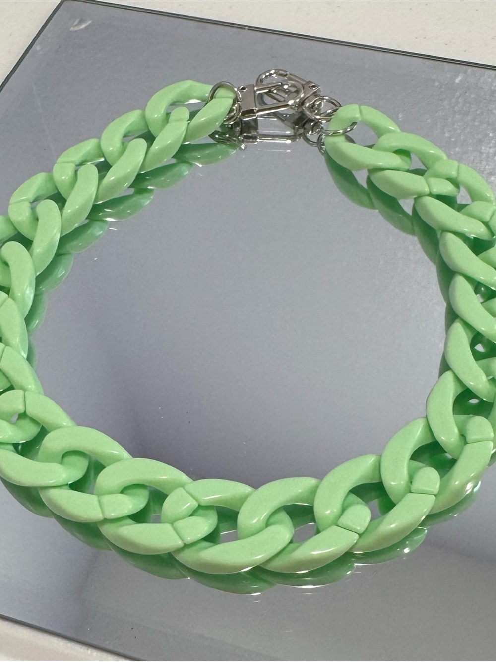 New Acrylic Glossy Mint Green Bag Chain 18 inches